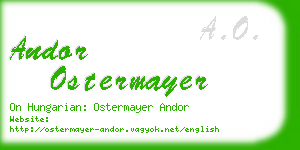 andor ostermayer business card